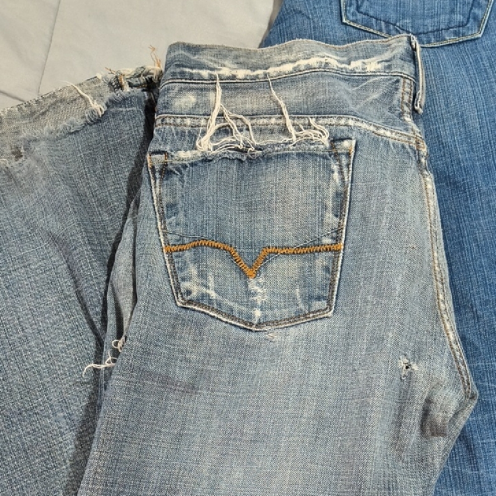 Distressed Blue Jeans